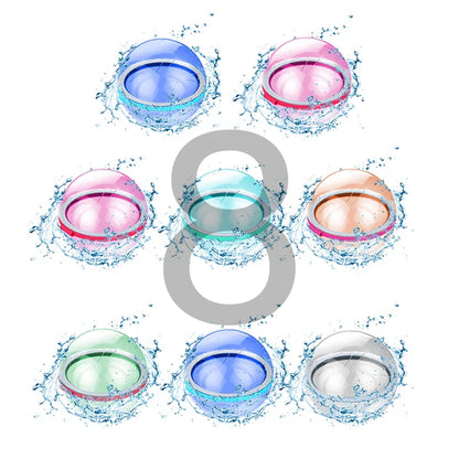 Reusable Water Balloons Magnetic Quick Fill Water Balloon Refillable Self Sealing Water Bomb Splash Balls for Kids Swimming Pool